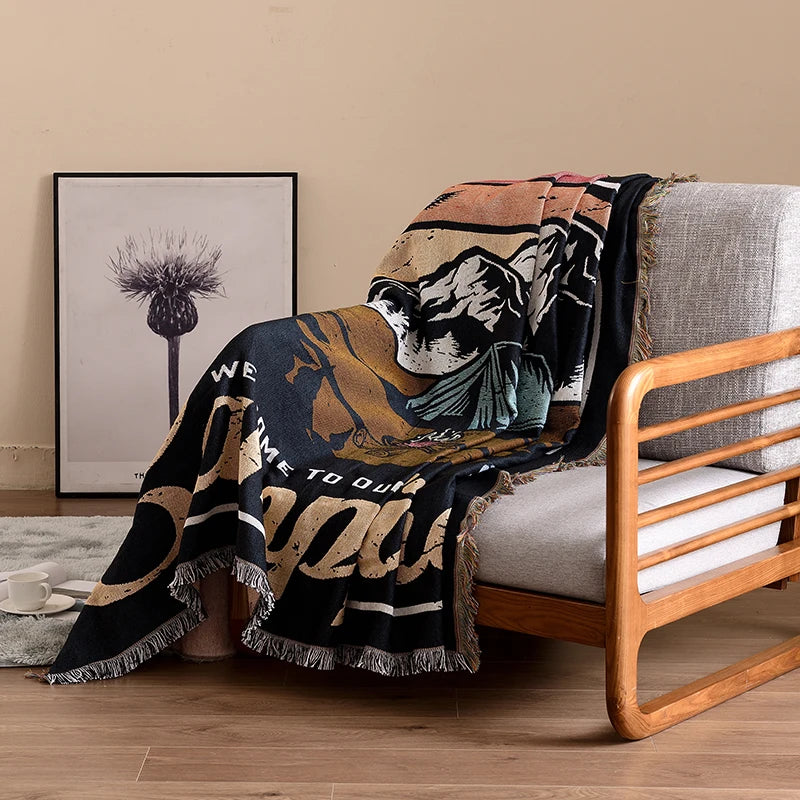 Wholesale Collage Woven Art Workz Heavy Beach Blanket With Fringe