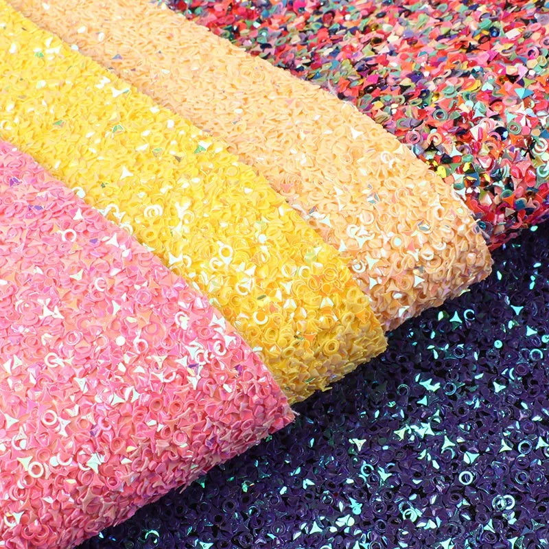 1.8mm Chunky Glitter Faux Leather Fabric-Anti-Mildew Wrinkle Resistant Craft Garment Decorative Accessories for Hair Bows Shoes