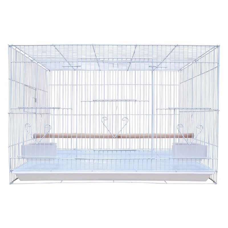 60x43x41cm Large Comfortable Foldable White Bird Cage With Breeding Door for Peony Lovebird Pet Living House