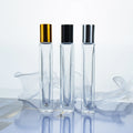 Thick Bottom 10ml Rectangle Stainless Steel Roller Ball Eye Cream Perfume Oil Containers clear Glass Roll on Bottle