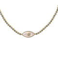 Vintage Style Zircon Opal Eye Pendant Necklace Personalized Trend Waterproof Stainless Steel Necklace Fashion Jewelry
