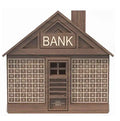 Wooden Brown Moneybox with Counter Wood Money Saving Bank for Kids