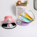 Wholesale Summer Chargeable Fan Cap Wide Brim Sun Protection Visor Cap Women Children Kids Sun Visors Hat