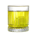 Promotional Cheap and Carved Pattern Drinking Glass Cupunique Design Liquor Glass Old Fashion  Rock Whiskey Snifter Glass