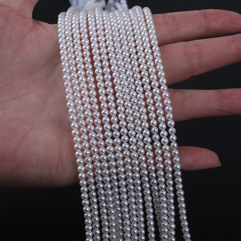 Good Quality 3-3.5mm White Color Near Round Chinese Akoya Freshwater Pearls Strand