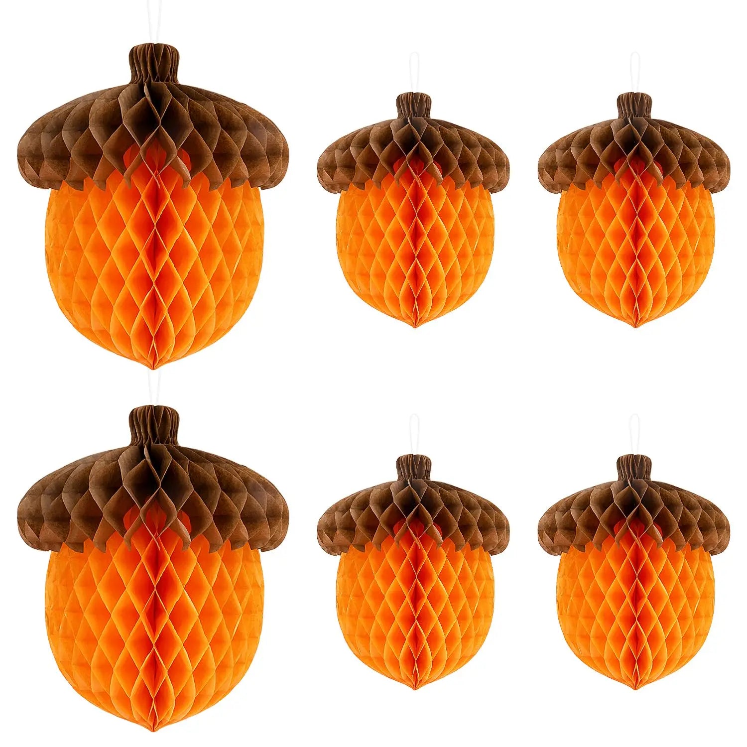 Acorn Honeycomb Ball Decorations Tissue Paper Honeycomb Hanging Decor Thanksgiving Day Party Decorations
