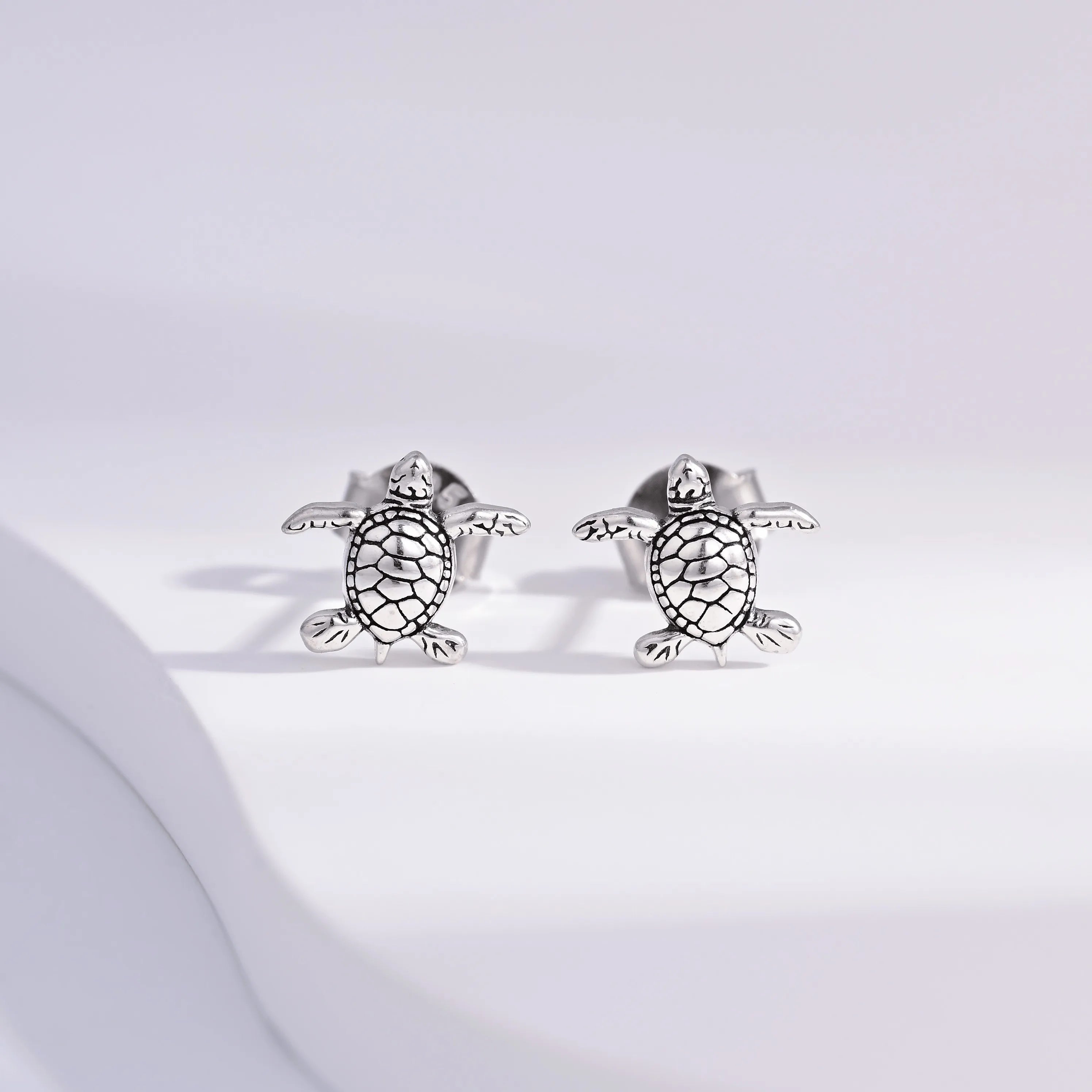 Wholesale Earrings Jewelry Rhodium Plated Sea Turtle Earring 925 Sterling Silver Fine Jewelry Earrings