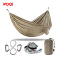 WOQI Double Camping Hammock with 9-foot Hammock Strap and 12kn Aluminum Steel Wire Door Climbing Buckle