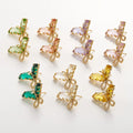 Korean Butterfly Shaped Zirconia Stud Gold Plated Design Women Brass Ear Jewelry Fashion Crystal Zircon Gold Studs Earrings