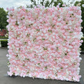 Floral Wall 3D Hanging  Artificial Silk Fabric Cloth White Pink Flower Wall Backdrop for Wedding Decoration