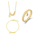 QX Custom OEM Wedding 925 Sterling Silver 18K Gold Plated Luxury Star Ring Necklaces Bracelets Fine Jewelry Set for Women