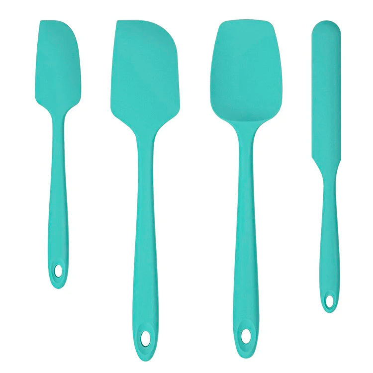 New Popular Non Stick Cookware Kitchen Spatulas 4pcs Silicone Baking Scraper Set for Cooking