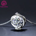 1.5 Carat Heart Shape Moissanite Pendant Necklace With Round Cut White D VVS GRA Moissanite Silver 925 Gold Plated Necklace