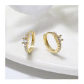 APE95 RINNTIN 14K Gold Plated Sterling Silver Post Round Cubic Zirconia Huggie Earrings Small Hoop Earrings for Women