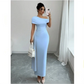 S-XL New Style American Hot Girl Dress Candy Color Spring/Summer Off-Shoulder Elegant Dress