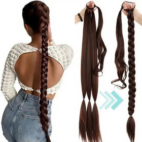 30Inch Synthetic Braided Ponytail Wigs for Women Fashionable Hair Ponytail Extensions Wrapped Around Ponytail