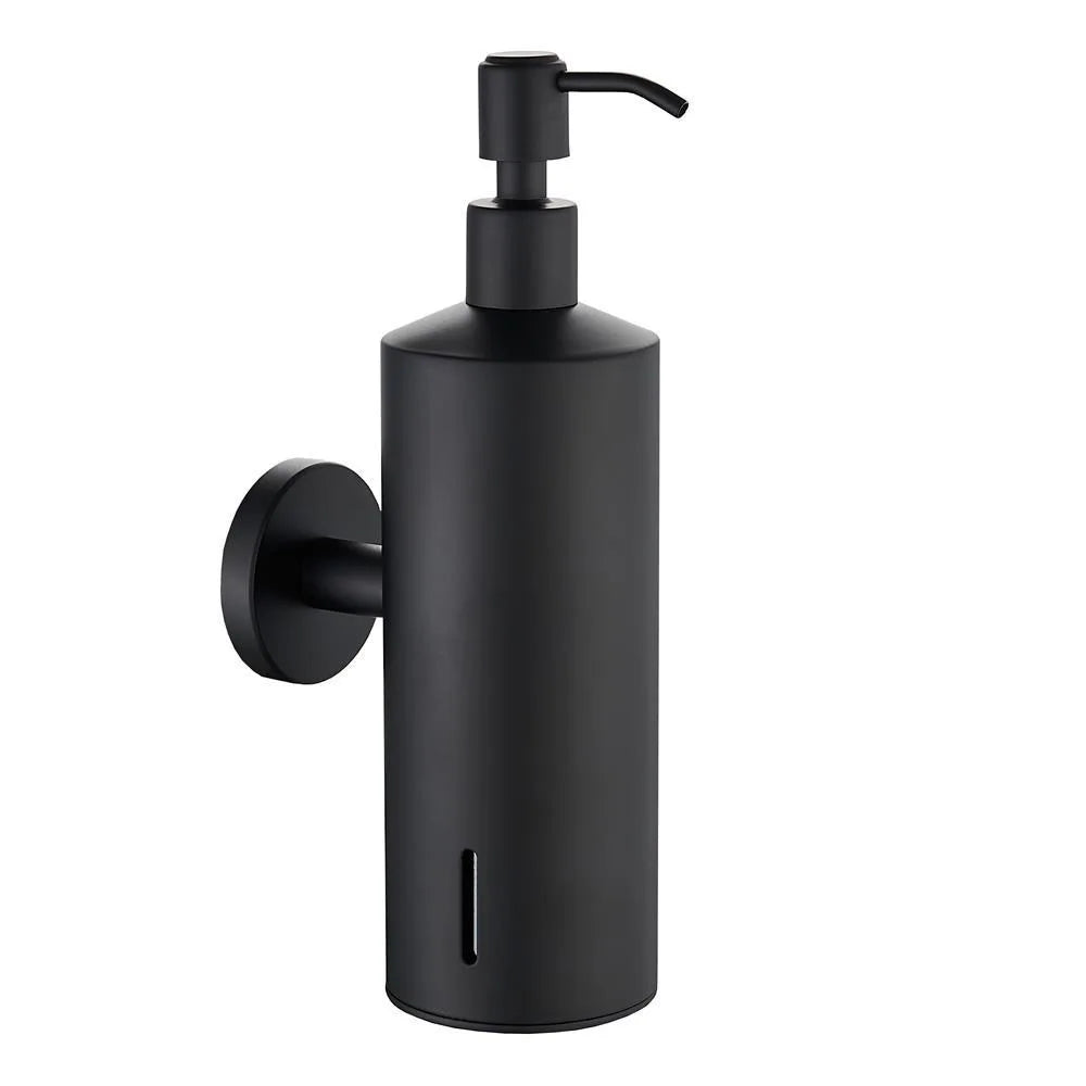 Modern Style Matte Black Wall Mounted Liquid Bottle Stainless Steel Hand Soap Dispensers for Bathroom Soap