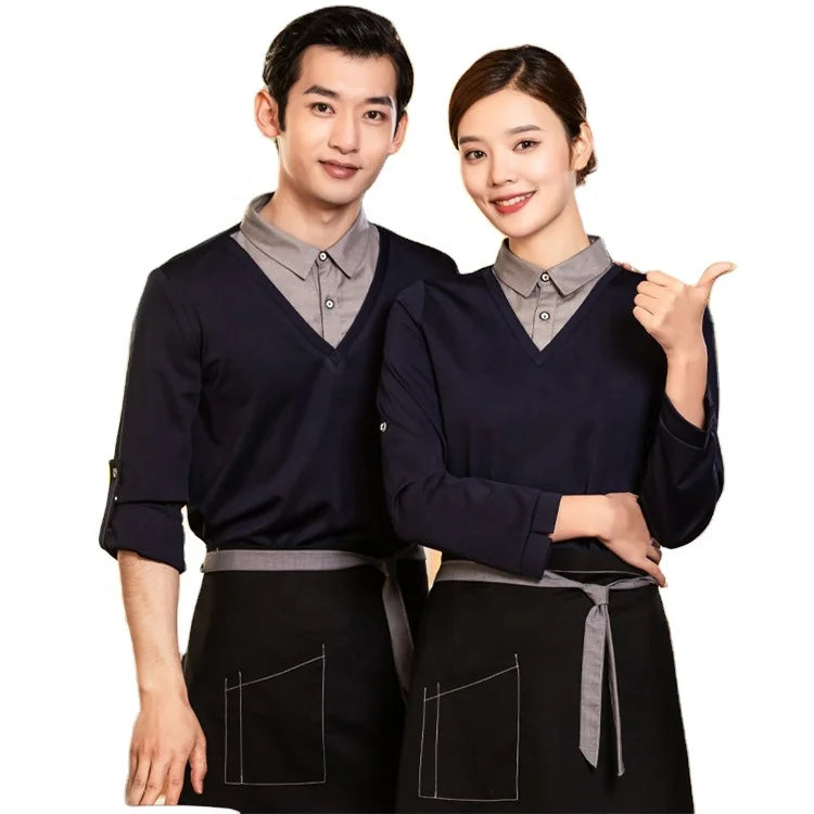 Waiter Waitress Restaurant Hotel Server Catering Pub Bar Kitchen Wait Staff Bartender Work Uniform t Shirt T-shirts T-shirt