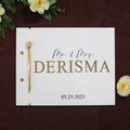 Custom 170*240mm Luxurious Guest Book Welcome Wedding Reception  Notebook with 3D Acrylic Letters and Pen for Wedding