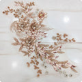 Noble Embroidery Red Lace Applique 3d Flower With Stones and Sequins LT2576A
