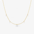 LOZRUNVE 925 Silver Dainty 5A Sparkling Diamond Gold Chain Charm Necklace Choker for Women
