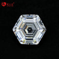 Stock 5A Fancy Cutting Cubic Zirconia Loose Gemstone Wholesale Price D-White Color Hexagon Step Shape Loose CZ Stone