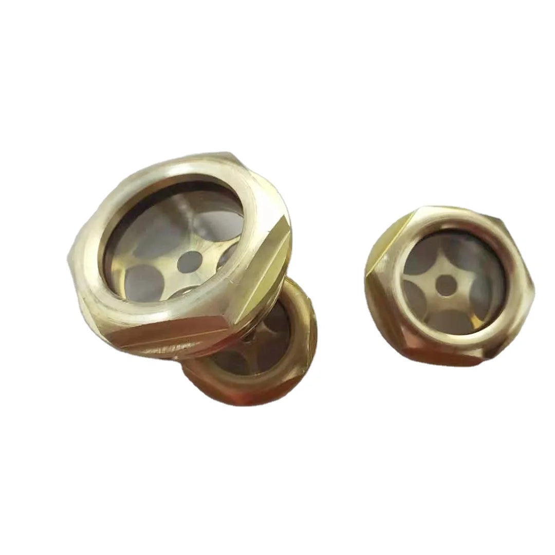 XZW Brand Brass Hex Dome Oil Level Sight Glass with Reflector for Roots Blower M27*1.5 Model XZW1235