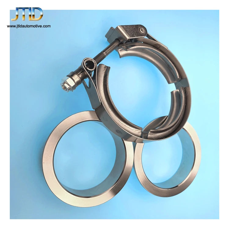 JTLD 3 Inch Stainless Steel V Band Clamp with Male Female Flanges for Turbo Downpipes Exhaust Systems Exhaust Pipes