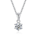 S925 Sterling Silver Moissanite Pendant Necklace Classic Clavicle Design for Gift Engagement Silver Plated 925 Sterling Silver