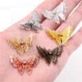 10pcs/lot 35x25mm Metal Copper Rhinestone Butterfly Filigree Wraps Charm DIY Jewelry Accessories Findings Supplies for Jewelry