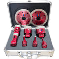 Most Popular Vacuum Brazed Diamond Drill Bit Set Kit with 8 Drill Bits (20/25/32/35/40/50/60/68 Mm) and 2 Diamond Blades