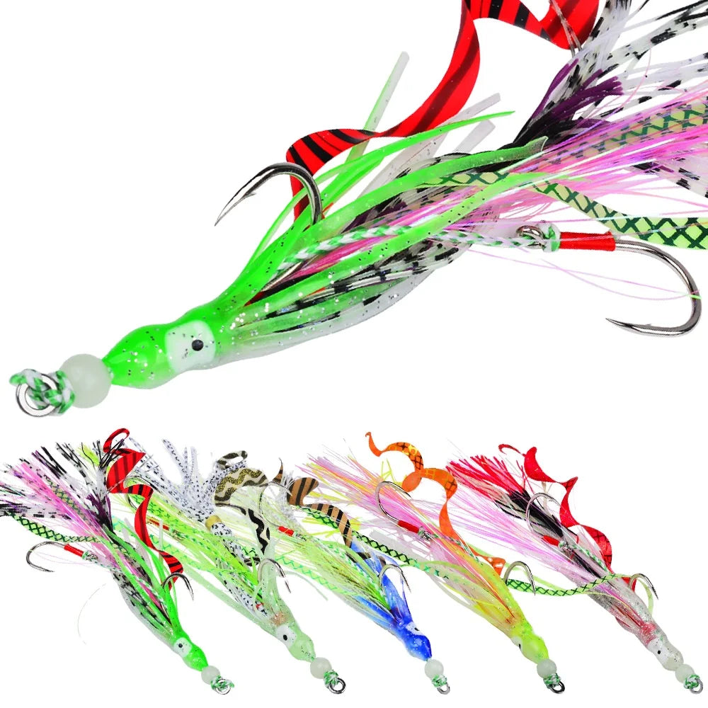 Wholesale 7g/17cm Luminous Bionic Squid Fishing Lure With Steel Barbed Hook Skirt Fishing Lure MegaBDM
