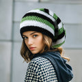 Trendy Handmade Crochet Beanie Unisex Color Block Knit Hat Fashion Outfit Accessory