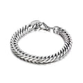Custom LOGO Men's Stainless Steel 8mm Foxtail Chain Franco Curban Chain Bracelet for Men Birthday Father's Day Gifts for Him