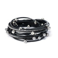 European American Popular Leather Bead Bracelet Personalized Multi-layer Leather Bracelet Magnetic Clasp Leather Bracelet Women
