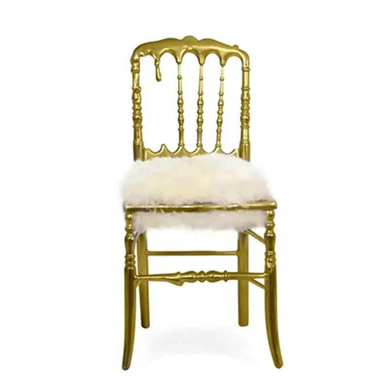 Boca Luxury Brass Dining Chair Single Metal Gold New Design Pure Copper Chair Casting for Living Room Bedroom Hotel