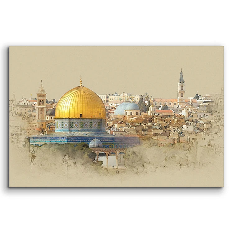 Classical HD Canvas Paintings Muslim Mosque Wall Art Islam Printing Oil Medium for Home Decoration