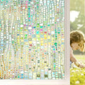 3D Rainbow Window Clings Decorative Privacy Film Stained Glass Window Static Cling Window Sticker