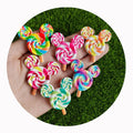 Kawaii Rainbow Color Resin Mouse Head Lollipop Candy Sweet Flatback Beads Cabochons for Scrapbooking Home Party Decor Supplies