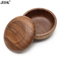JDK Natural Wood Ceramics Ceramic Shaving Bowl Wooden Shaving Mug Shaving Soap Bowl