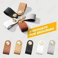 Real Cowhide Soft Brass Leather Shoe Cabinet Bookcase Hardware Furniture Handle for Kitchen & Bedroom Door Knobs