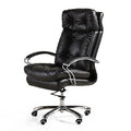 Cheap Massage Soft Ergonomic Office Furniture Executive Chair Lie Down boss PU Luxury Black Leather Office Chair with Footrest