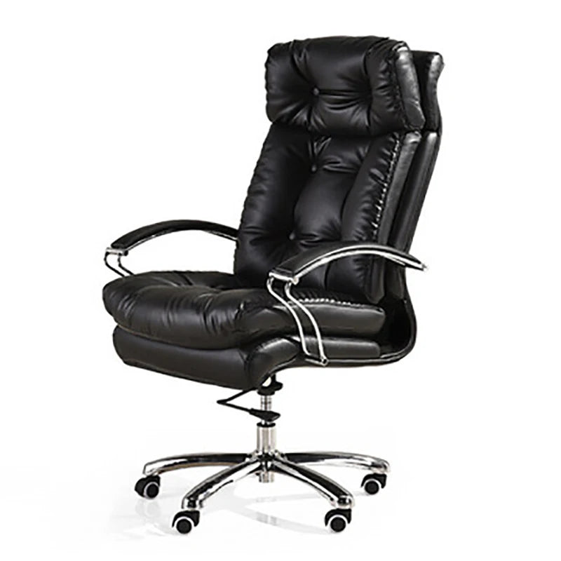 Cheap Massage Soft Ergonomic Office Furniture Executive Chair Lie Down boss PU Luxury Black Leather Office Chair with Footrest