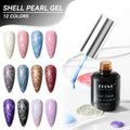 JTING Newest Arrival 12 Colors Shell Pearl Gel Polish Collection Creative Effect Shell Thread Pearl  Painting Nail Art Gel