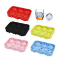 BPA Free Portable Round Shape Ice Maker Hold 6 Cavities Silicone Ice Cube and Mold Tray with Lid