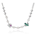 2025 Multilayer Stainless Steel Necklace Design Jewelry Colorful Rhinestone Necklace Pearls for Women's Gift