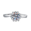 New Hot Selling Silver Plated Engagement Wedding Ring Adjustable Six Claws Moissanite Diamond Ring for Women