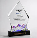 2024 New Design Rainbow Mountain Crystal Glass Awards Plaque Trophy MH-NJ0323