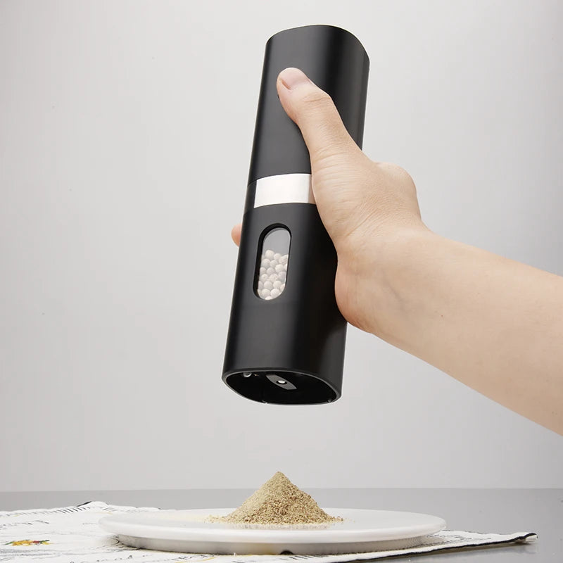 Modern Battery Automatic Mill Gravity Black Electric Kitchen Spice Salt and Pepper Grinder