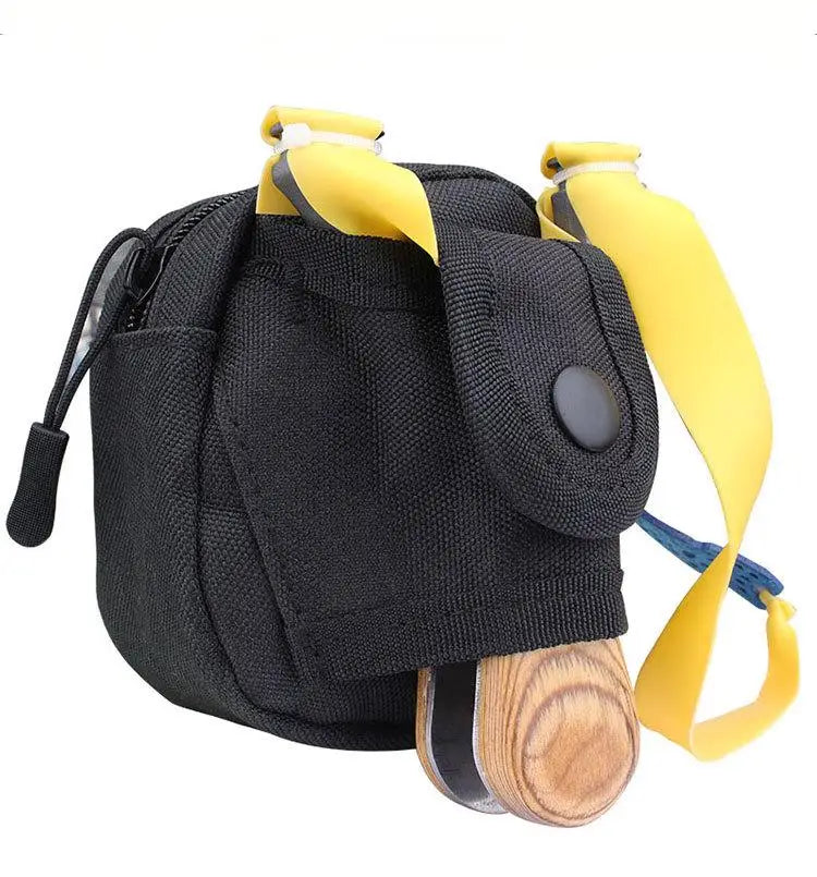 Outdoor Accessories Nylon Security Slingshot Bag with Integrated Steel Ball MOLLE & Quick Release-Durable Outdoor Tactical